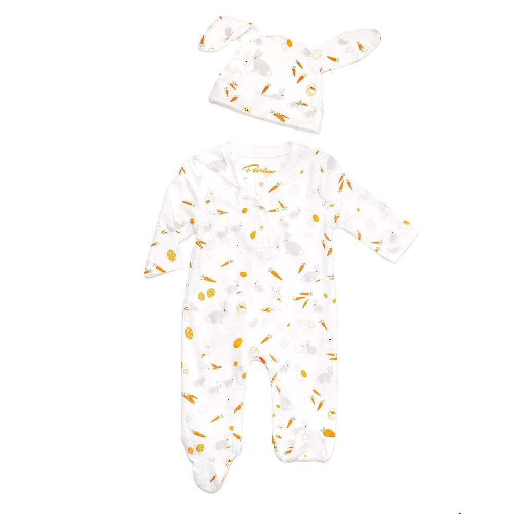 NEW PETIDOUX baby's bunnies and carrots baby set in bunnies and carrots
